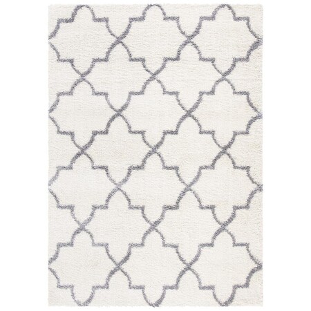 Safavieh 5 x 7 ft. Tahoe Shag Contemporary Rectangle Power Loomed Rug; White & Grey THO627C-5